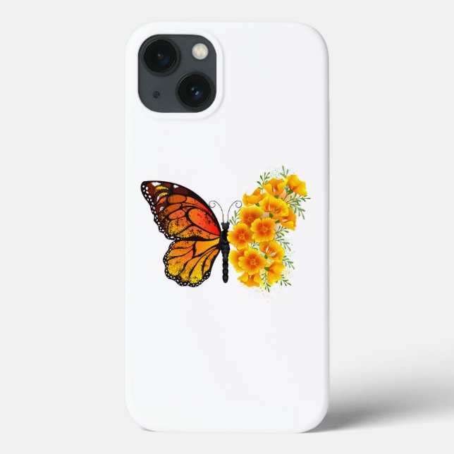 Flower Butterfly med Gult California Poppy (Baksida)