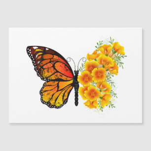 Flower Butterfly med Gult California Poppy