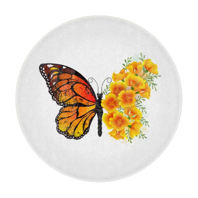 Flower Butterfly med Gult California Poppy (Framsidan)