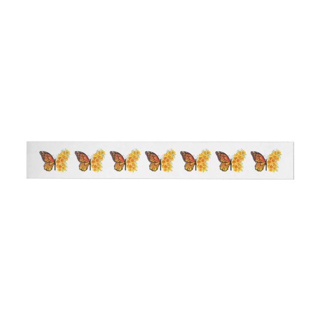 Flower Butterfly med Gult California Poppy Etikettband (Individual)