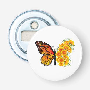 Flower Butterfly med Gult California Poppy Flasköppnare