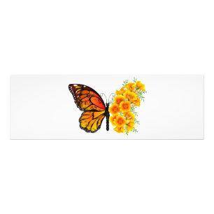 Flower Butterfly med Gult California Poppy Fototryck
