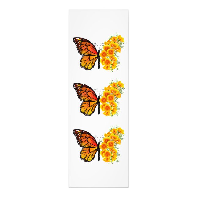 Flower Butterfly med Gult California Poppy Fototryck (Framsidan)