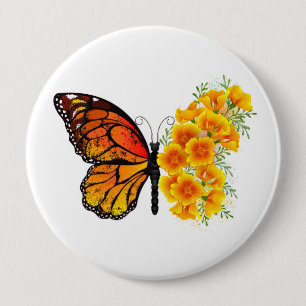 Flower Butterfly med Gult California Poppy Knapp