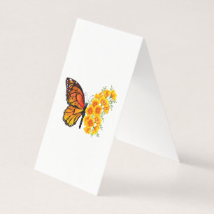 Flower Butterfly med Gult California Poppy Kort