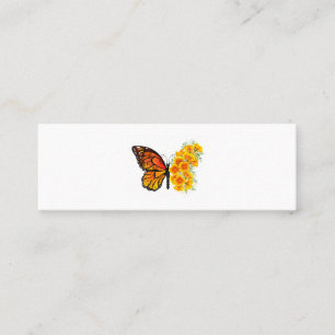 Flower Butterfly med Gult California Poppy Mini Visitkort