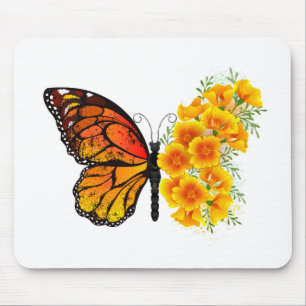 Flower Butterfly med Gult California Poppy Musmatta