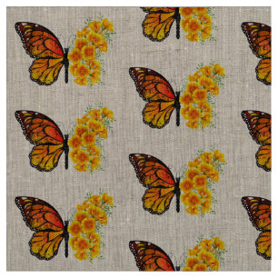 Flower Butterfly med Gult California Poppy Tyg
