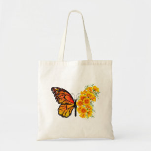 Flower Butterfly med Gult California Poppy Tygkasse