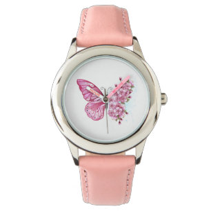 Flower Butterfly med Rosa Sakura Armbandsur