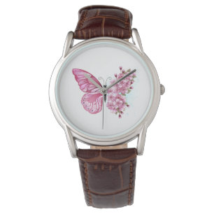 Flower Butterfly med Rosa Sakura Armbandsur