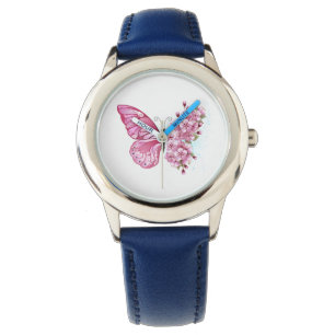 Flower Butterfly med Rosa Sakura Armbandsur