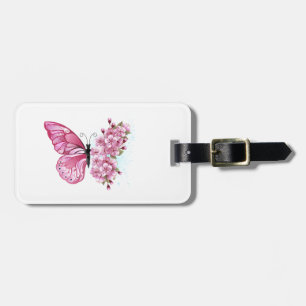 Flower Butterfly med Rosa Sakura Bagagebricka