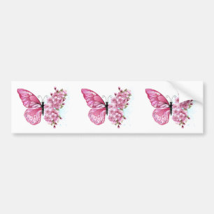 Flower Butterfly med Rosa Sakura Bildekal