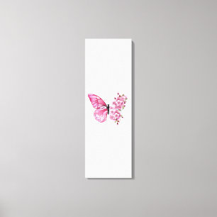 Flower Butterfly med Rosa Sakura Canvastryck