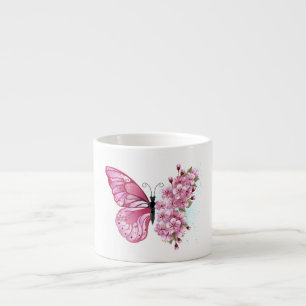 Flower Butterfly med Rosa Sakura Espressomugg