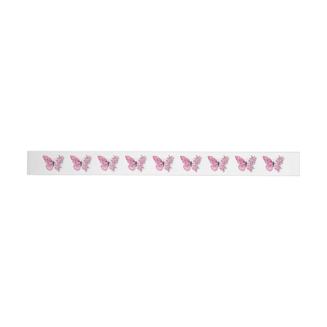 Flower Butterfly med Rosa Sakura Etikettband (Individuell)