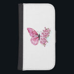 Flower Butterfly med Rosa Sakura Galaxy S4 Plånbok<br><div class="desc">Arrangemanga av rosa butterfly med rosa japanska körsbärsprodukter på vit bakgrund.</div>