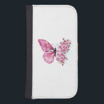 Flower Butterfly med Rosa Sakura Galaxy S4 Plånbok<br><div class="desc">Arrangemanga av rosa butterfly med rosa japanska körsbärsprodukter på vit bakgrund.</div>