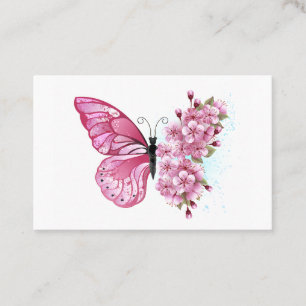 Flower Butterfly med Rosa Sakura Lojalitetskort