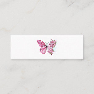 Flower Butterfly med Rosa Sakura Mini Visitkort