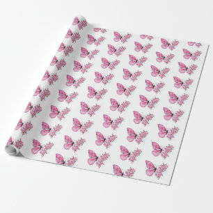 Flower Butterfly med Rosa Sakura Presentpapper