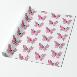 Flower Butterfly med Rosa Sakura Presentpapper