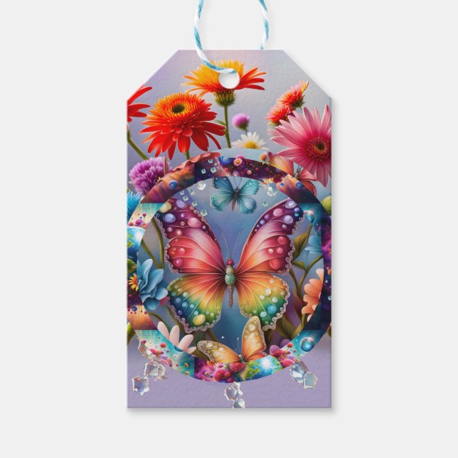 Flower Butterfly Presentetikett (Framsidan)