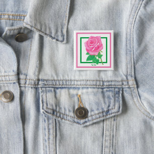 Flower Button Pin (ro) Knapp