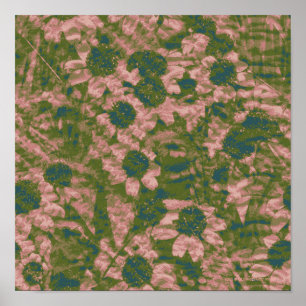 Flower camouflage mönster poster