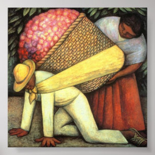 Flower Carrier - Diego Rivera Poster