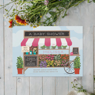 Flower Cart-jordbrukarens babyskor på marknaden Inbjudningar