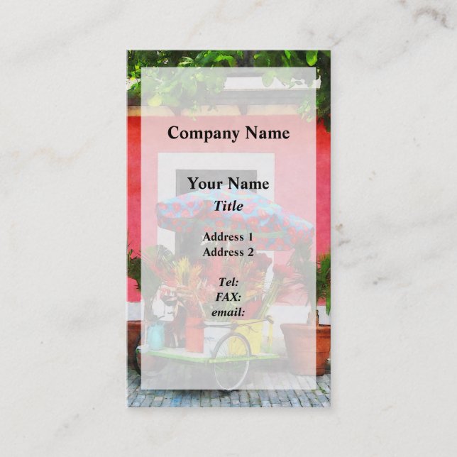 Flower Cart San Juan, Puerto Rico Visitkort (Framsida)