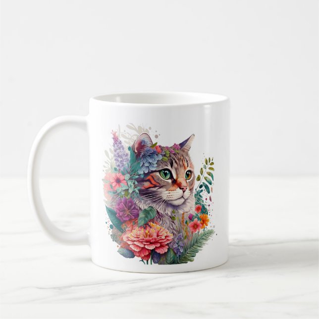Flower Cat #1 Kaffemugg (Vänster)