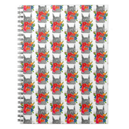 Flower cat anteckningsbok
