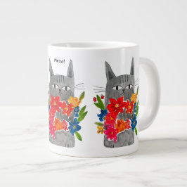 Flower Cat Jumbo Mugg