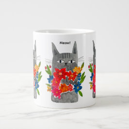 Flower Cat Jumbo Mugg
