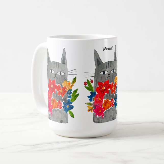 Flower Cat Kaffemugg (Framsida vänster)