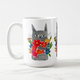 Flower Cat Kaffemugg