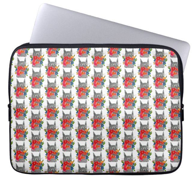 Flower cat laptop fodral (Framsidan)
