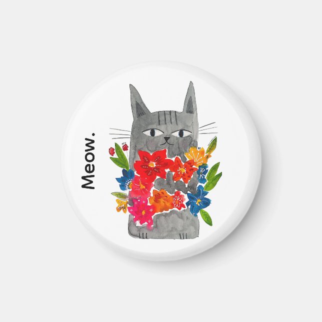 Flower Cat Magnet (Framsidan)