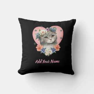 Flower Cat Tshirt Kudde
