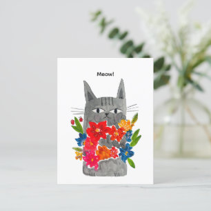 Flower Cat-vykort Vykort