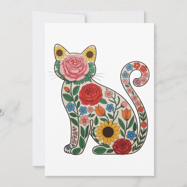 Flower Cat Wildflowers Kitten Lover Inbjudningar (Framsida)