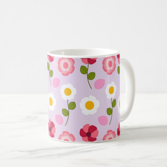 Flower Ceramic Mugg 11 oz med vacker Daisy (Framsida höger)