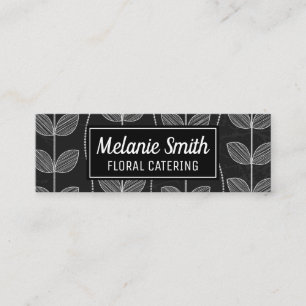 Flower Chalk Doodles Mini Visitkort