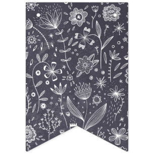 Flower Chalkboard Teckning Vimplar