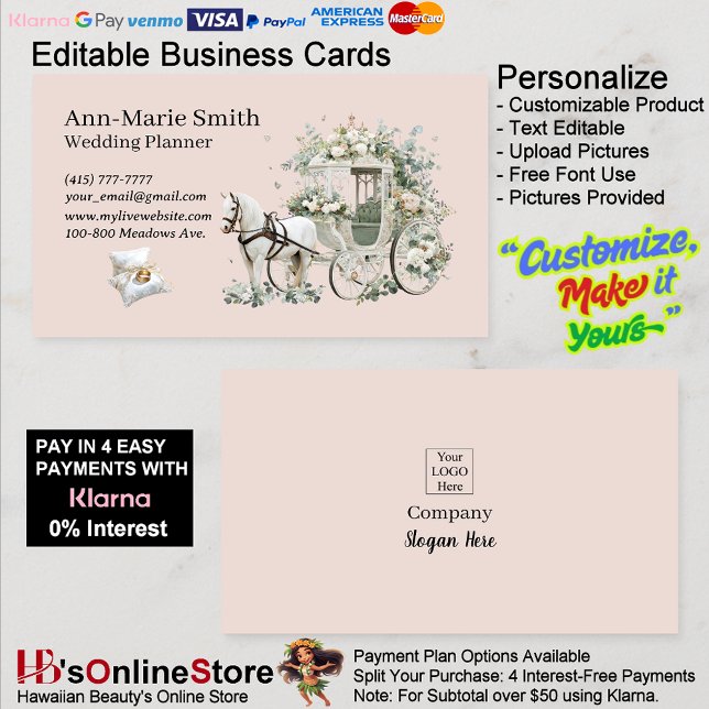 Flower Chariot Ring Bearer Pillow Wedding Marriage Visitkort (Flower Chariot Ring Bearer Pillow Wedding Marriage Business Card.)