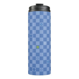 Flower Checkered Pattern No. 01 - Light Blue