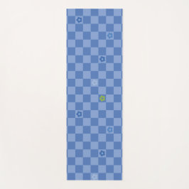 Flower Checkered Pattern No. 01 - Light Blue